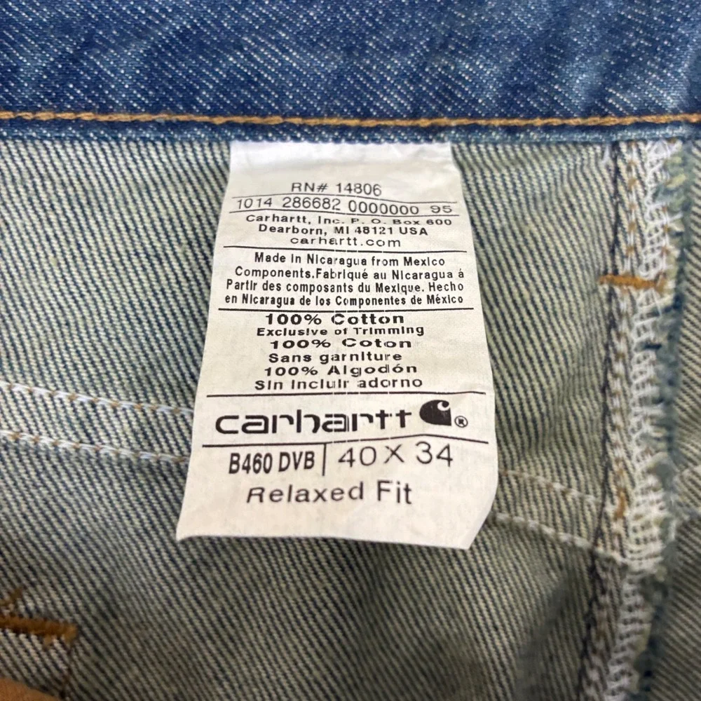 Vintage Carhartt Relaxed Fit Dark Wash Jeans Men's Size 40x34 B460 DVB